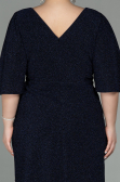 Robe de Soirée Grande Taille Midi Bleu Marine ABK1625