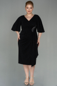 Robe de Soirée Grande Taille Midi Noir ABK1625