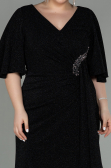 Robe de Soirée Grande Taille Midi Noir ABK1625