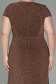 Robe de Soirée Grande Taille Longue Cuivre ABU2870