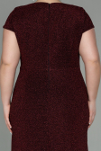 Robe de Soirée Grande Taille Longue Rouge Bordeaux ABU2870