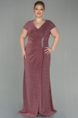 Robe de Soirée Grande Taille Longue Couleur Rose ABU2870