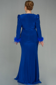Robe Grande Taille Longue Bleu Saxe ABU2832