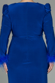 Robe Grande Taille Longue Bleu Saxe ABU2832