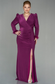 Robe Grande Taille Longue Couleur Cerise ABU2832