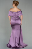 Robe Grande Taille Longue Satin Lavande ABU2873