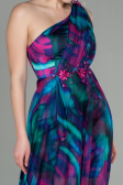 Robe de Soirée Longue Mousseline Fushia ABU2882