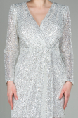 Robe de Soirée Longue Squameuse Beige ABU2859