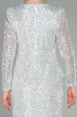 Robe de Soirée Longue Squameuse Beige ABU2859