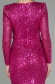 Robe de Soirée Longue Squameuse Fushia ABU2859
