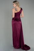 Robe de Soirée Longue Satin Couleur Cerise ABU2173