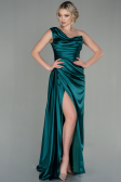Robe de Soirée Longue Satin Émeraude ABU2173