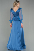 Robe De Soirée Satin Longue Indigo ABU2830