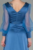 Robe De Soirée Satin Longue Indigo ABU2830