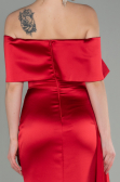 Robe de Soirée Longue Satin Rouge ABU2893