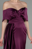 Robe de Soirée Longue Satin Couleur Cerise ABU2893