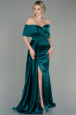 Robe de Soirée Longue Satin Émeraude ABU2893