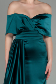 Robe de Soirée Longue Satin Émeraude ABU2893