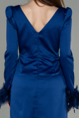 Robe de Cérémonie Courte Satin Bleu Marine ABU2902
