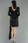 Robe de Cérémonie Courte Satin Noir ABU2902