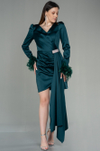 Robe de Cérémonie Courte Satin Émeraude ABU2902