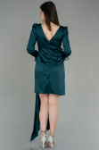 Robe de Cérémonie Courte Satin Émeraude ABU2902