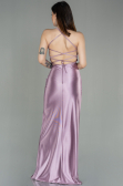 Robe De Soirée Satin Longue Lavande ABU2800