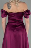Robe de Soirée Longue Satin Couleur Cerise ABU2903