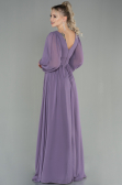 Robe de Soirée Longue Mousseline Lavande ABU1702