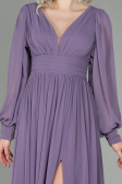 Robe de Soirée Longue Mousseline Lavande ABU1702