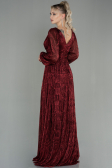 Robe de Soirée Longue Rouge Bordeaux ABU2905