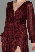 Robe de Soirée Longue Rouge Bordeaux ABU2905