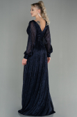 Robe de Soirée Longue Bleu Marine ABU2905