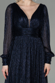 Robe de Soirée Longue Bleu Marine ABU2905