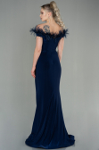 Robe de Soirée Longue Bleu Marine ABU2906