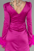 Robe de Cérémonie Courte Satin Fushia ABU2902