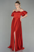 Robe de Soirée Longue Satin Brique ABU2917