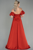 Robe de Soirée Longue Satin Brique ABU2917