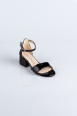 Chaussure D’enfant Cuir Verni-Argenté Noir SE768