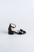 Chaussure D’enfant Cuir Verni-Argenté Noir SE768