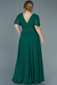 Robe de Soirée Grande Taille Longue Mousseline Vert ABU2755
