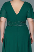 Robe de Soirée Grande Taille Longue Mousseline Vert ABU2755
