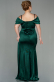 Robe Grande Taille Longue Satin Émeraude ABU2855