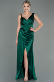 Robe de Soirée Longue Satin Émeraude ABU2771