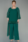 Robe De Soirée Mousseline Longue Émeraude ABT083