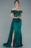Robe de Soirée Longue Satin Émeraude ABU2374