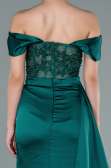 Robe de Soirée Longue Satin Émeraude ABU2374