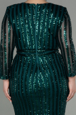 Robe de Soirée en Velours Longue Émeraude ABU1043