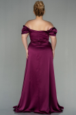 Robe de Soirée Grande Taille Longue Satin Couleur Cerise ABU2923