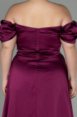 Robe de Soirée Grande Taille Longue Satin Couleur Cerise ABU2923